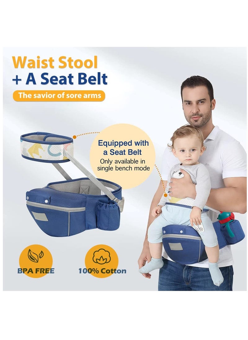 Arabest Baby Carrier Newborn to Toddler, 7 in 1 Baby Hip Seat Carrier Front Back Carrier with Lumbar Support+Waist Stool+Pocket, Soft Breathable Infant Holder Carrier for 0-36 Months  - Image 2