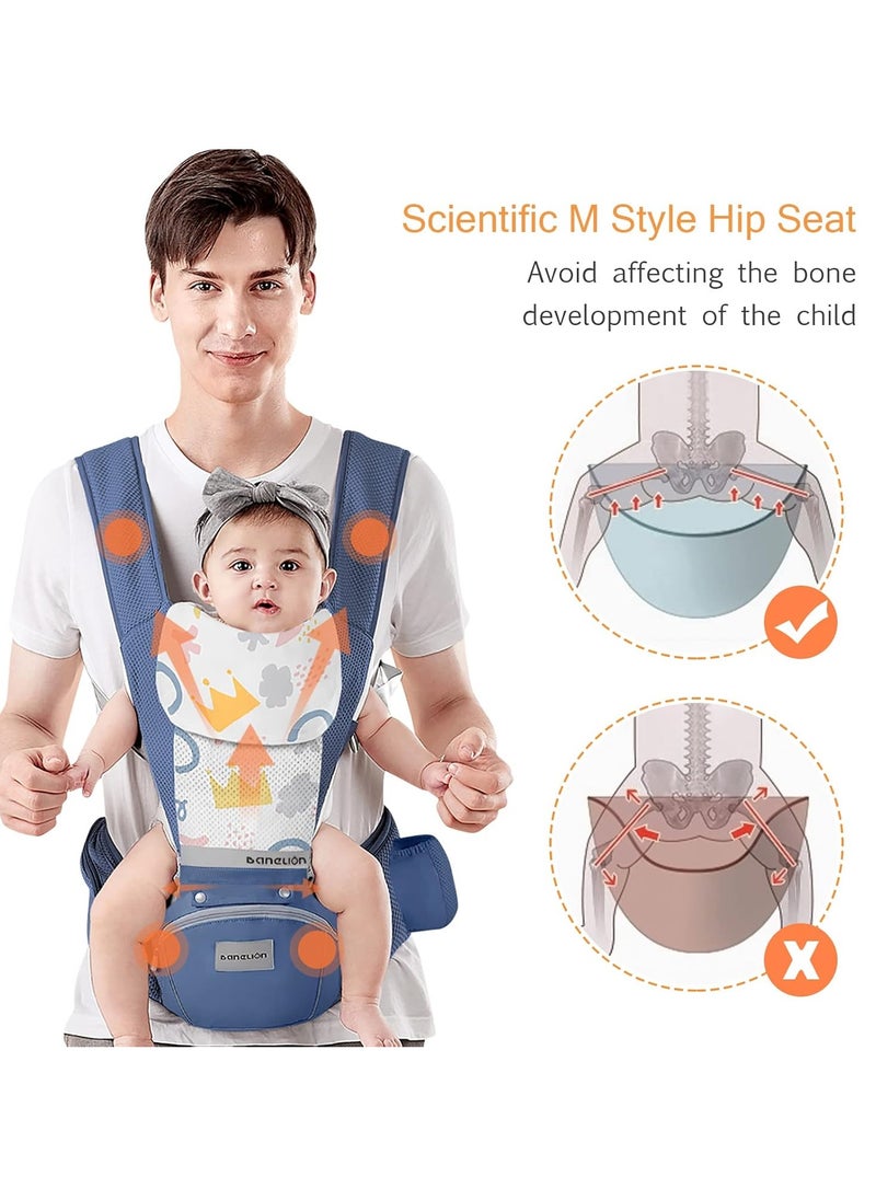 Arabest Baby Carrier Newborn to Toddler, 7 in 1 Baby Hip Seat Carrier Front Back Carrier with Lumbar Support+Waist Stool+Pocket, Soft Breathable Infant Holder Carrier for 0-36 Months  - Image 5