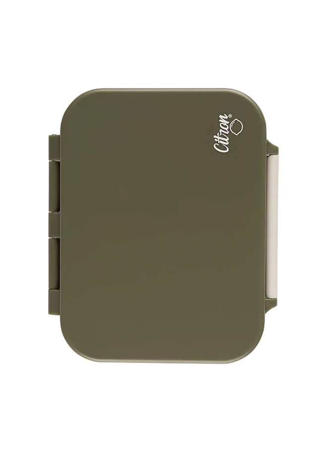 Citron Tritan Snackbox With 3 Compartments For Kids, Leak Proof And Bpa Free - Green