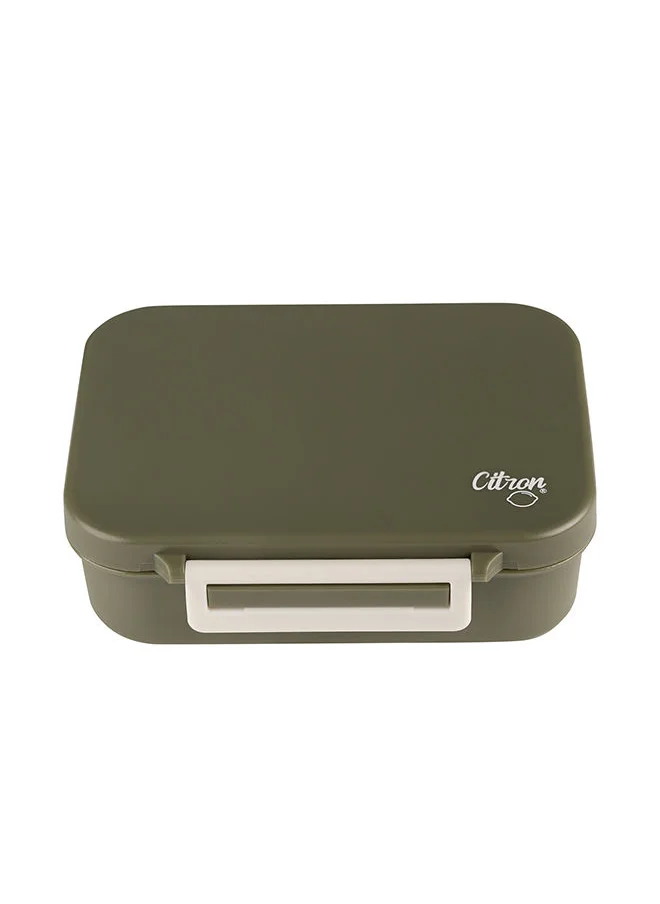 Citron Tritan Snackbox With 3 Compartments For Kids, Leak Proof And Bpa Free - Green