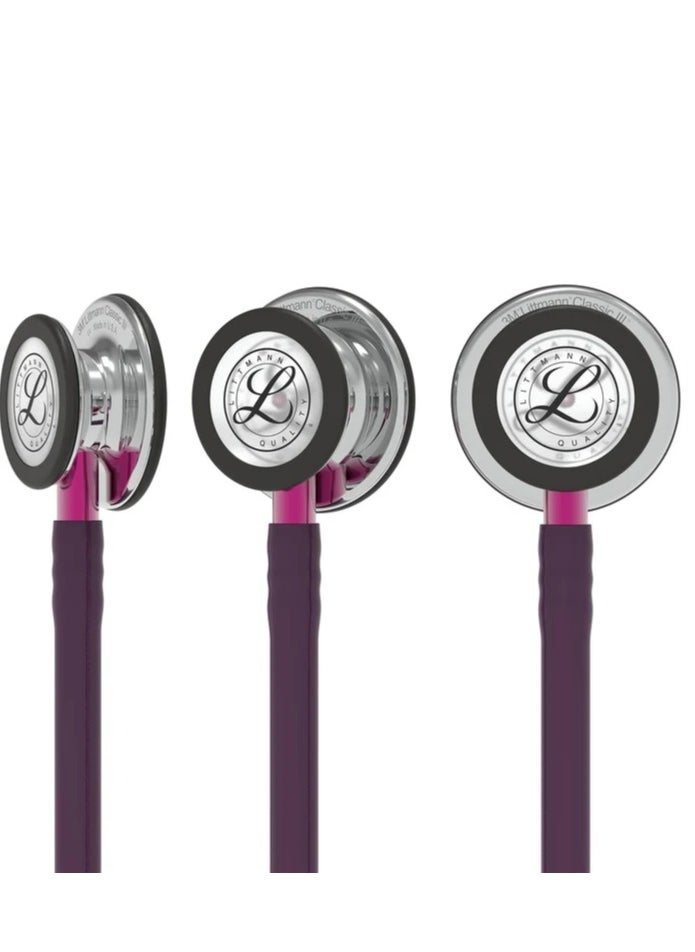 Littmann Littmann Classic III Monitoring Stethoscope: Mirror & Plum - Pink Stem 5960  - Image 5