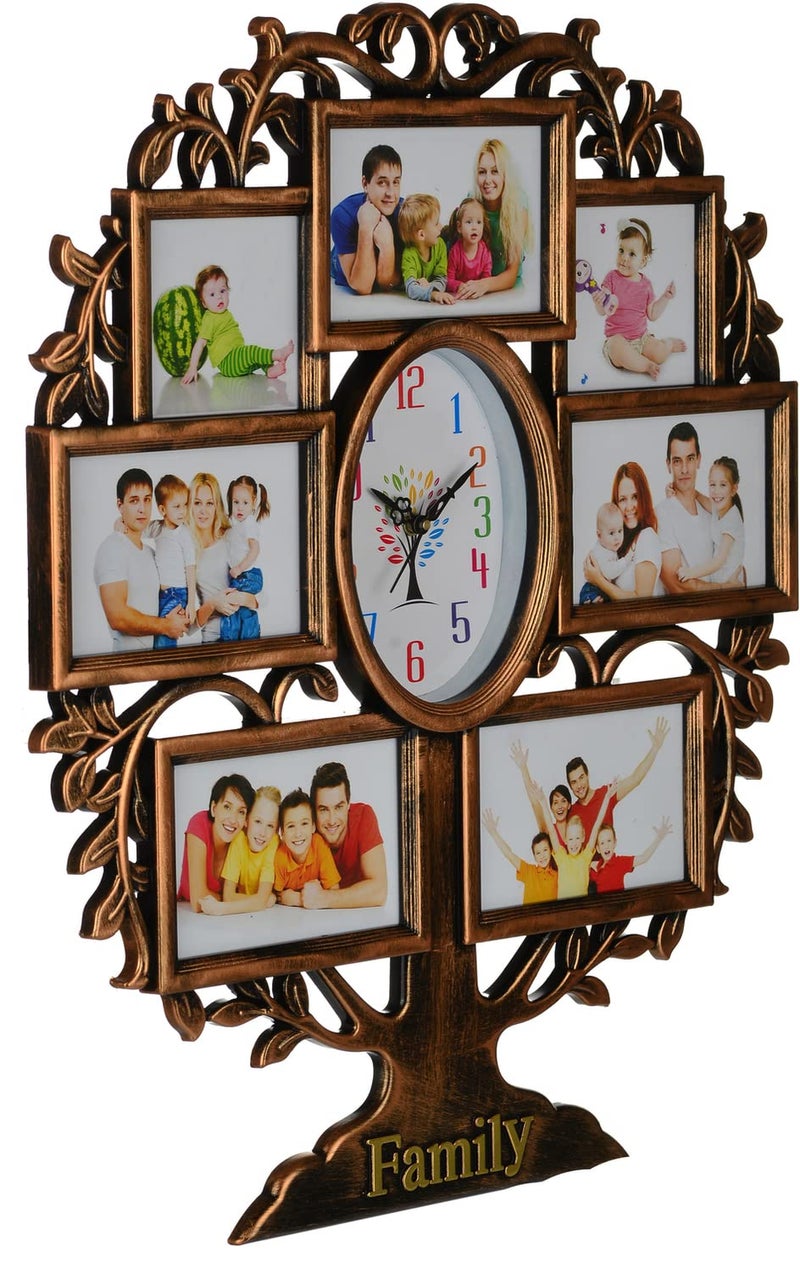 Harbour Analog Latest Stylish New Models Wall Clock with Photo Frames for Home Living Room Hall Bedroom (Size Height 58 CM X Width 48CM)- Home Decor Big Size Wall Clock Mz WHT4 - Image 3
