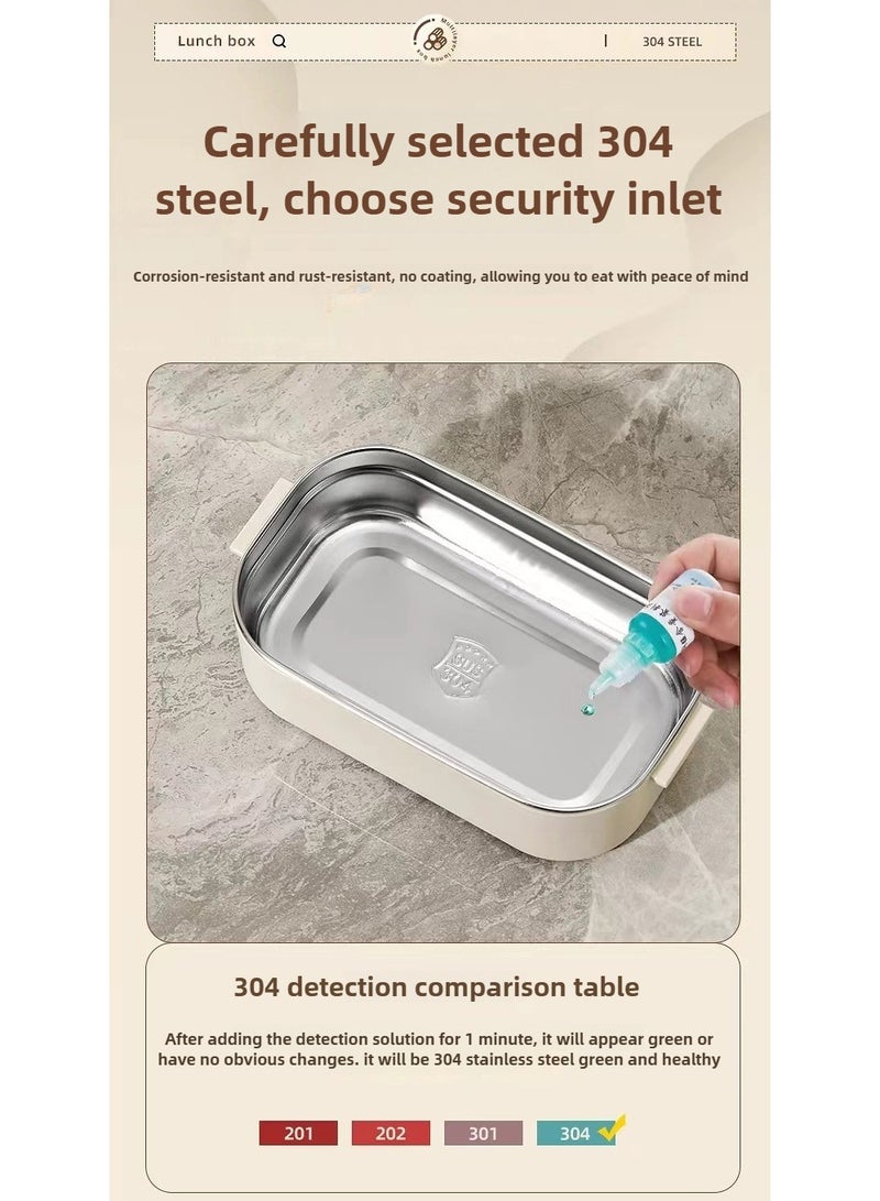 علبة غداء مزدوجة الطبقات بلون أخضر ماتشا قابلة للتسخين ومقاومة للتسرب مع حقيبة حرارية مجانًا - Image 2