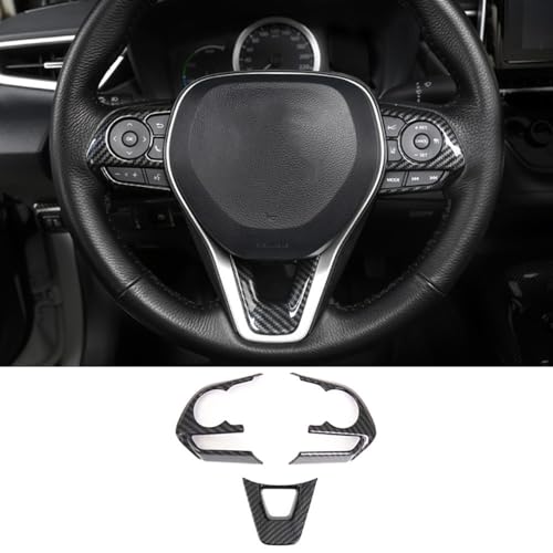 BOYUER for Toyota Corolla 2020-2026 Corolla Cross/ 2019-2025 Corolla Hatchback 3PCS ABS Steering Wheel Panel Cover Trim Sticker Car Interior Accessories Decoration Panel Moulding Trims(Carbon Fiber) - Image 1