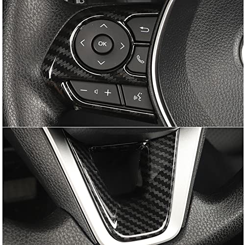 BOYUER for Toyota Corolla 2020-2026 Corolla Cross/ 2019-2025 Corolla Hatchback 3PCS ABS Steering Wheel Panel Cover Trim Sticker Car Interior Accessories Decoration Panel Moulding Trims(Carbon Fiber) - Image 5