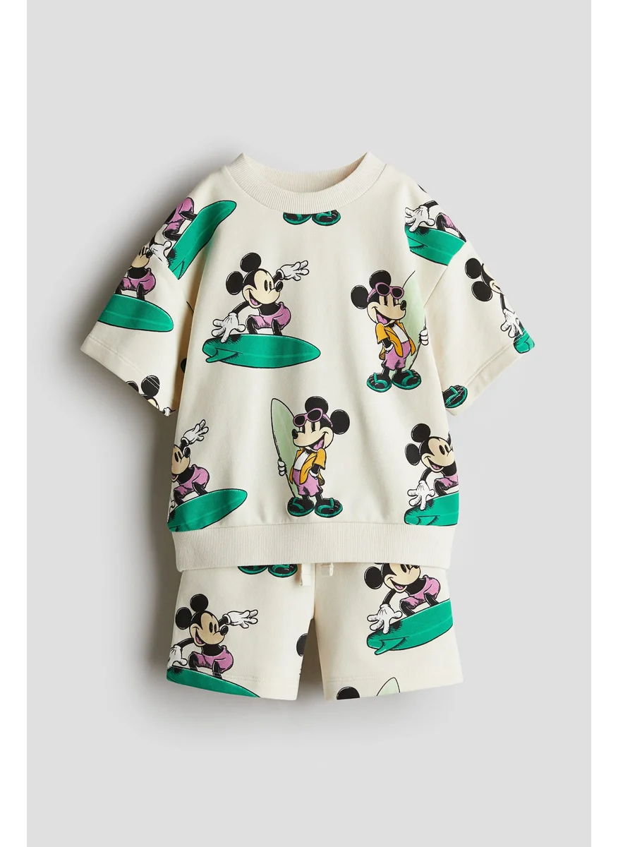 H&M 2-Piece Printed Sweatshirt Set