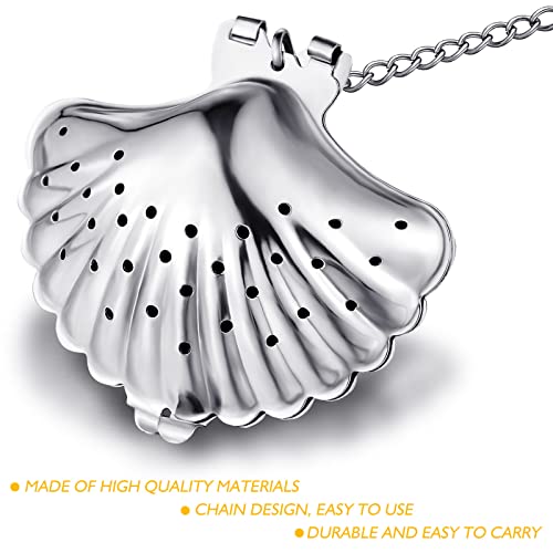 Vesici 10 Sets Loose Leaf Tea Infuser Set Stainless Steel Tea Strainer for Loose Tea Holder Infuser Ball Tea Filter Includes Chain Hooks and 1 Drip Trays with 1 Tea Spoon for Brew Tea Leaves Mug - Image 3