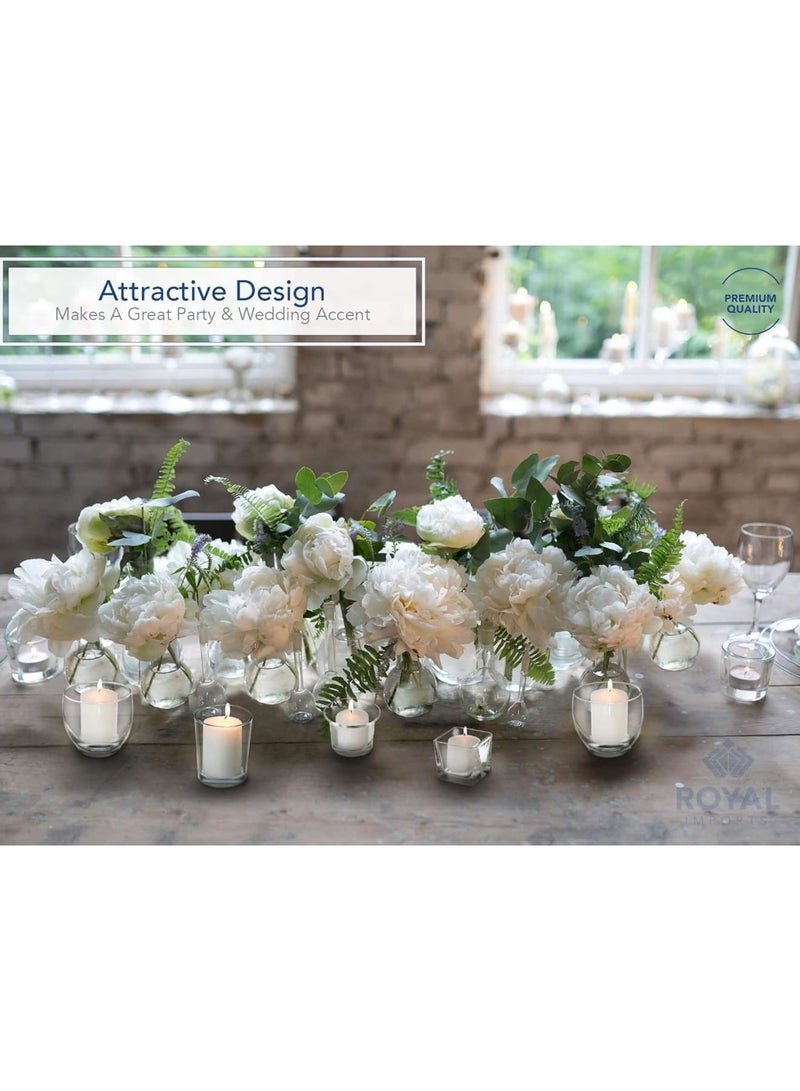 SYOSI Candle Holders, Hanging Glass Tealight Votive Holders for Home and Event Decoration, Elegant Oyster-Shape Design for Weddings Birthdays Holidays Parties, Durable Transparent Glass, Set of 6 - Image 5