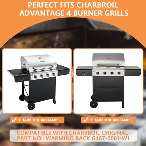 PETKAO G4670001W1 Grill Warming Rack for Charbroil Advantage Replacement Parts 463344015 466344015 Swing Away Grid for Charbroil Upper Grate Charbroil Advantage 4 Burner Grill Rack Replacement - Image 3