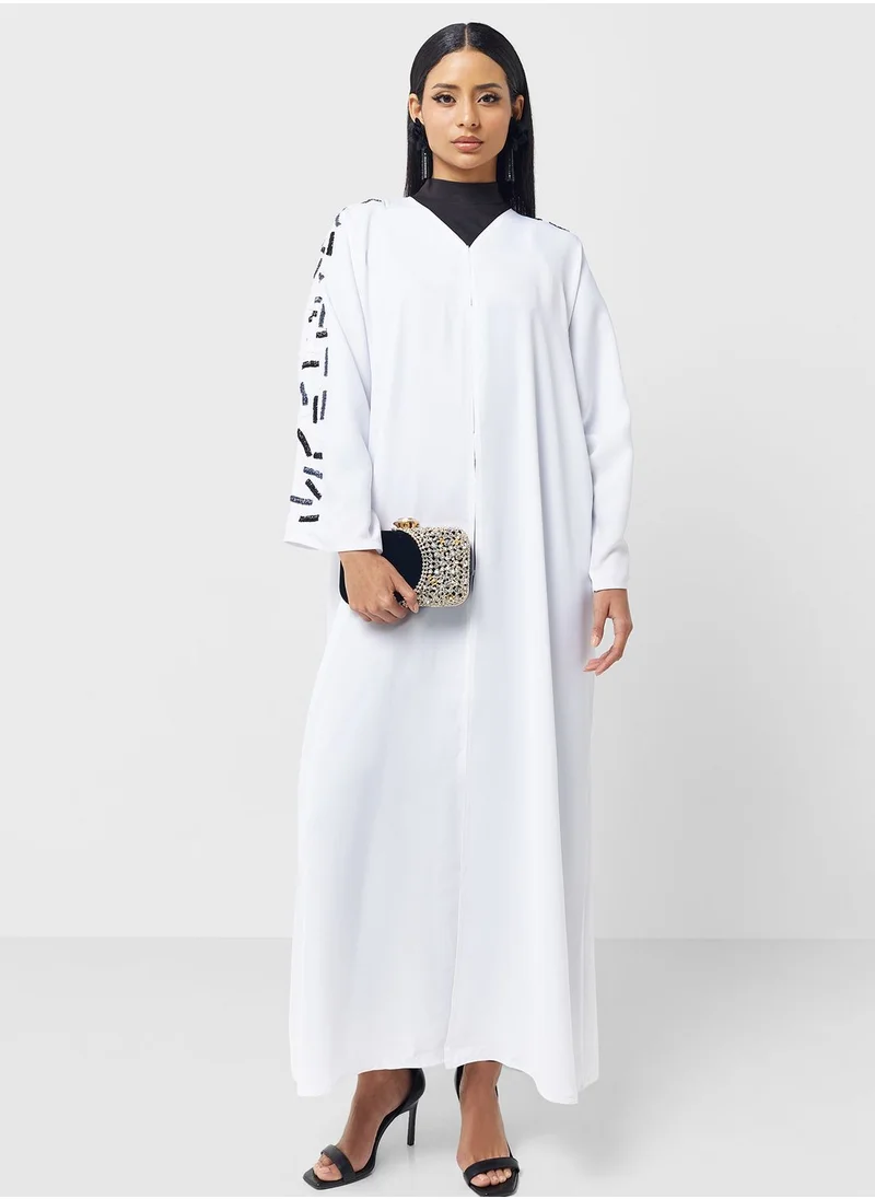 Khizana Embellished Detail Abaya With Sheila