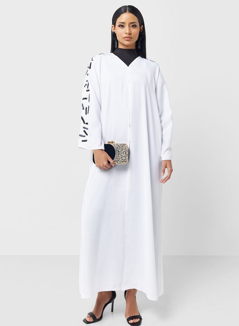 Embellished Detail Abaya With Sheila