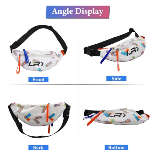 GUSTAVE® Waist Bags for Men Women, Fanny Packs Women Cross Body Bag Waist Pouch for Women Chest Bag for Men Women for Commuting, Travel, Outdoor Activities, Cycling(white) - Image 3
