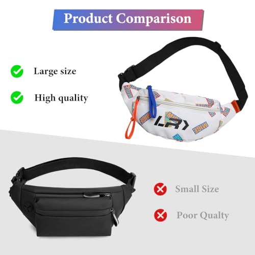 GUSTAVE® Waist Bags for Men Women, Fanny Packs Women Cross Body Bag Waist Pouch for Women Chest Bag for Men Women for Commuting, Travel, Outdoor Activities, Cycling(white) - Image 5