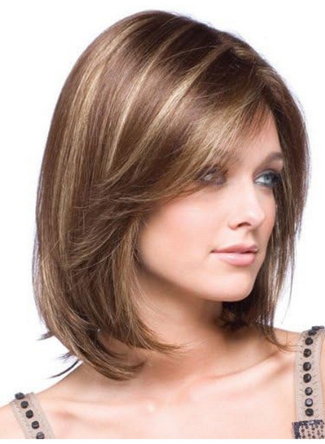 TSNOMORE Shoulder-Length Short Straight Brown Wigs Fashion Women's Full Hair Wig for women (Brown) - Image 2