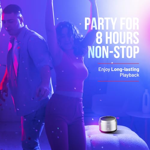 pTron Musicbot Lite 6W Bluetooth Speaker with 8 Hrs Playtime, 2.04" Neo Driver for Pristine Sound, Mini Size Portable Speaker, BTv5.1 Connectivity, TWS Feature & Type C Charging (Silver) - Image 3