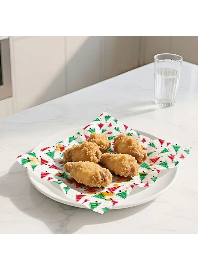 Christmas Tree Kitchen Paper Towels Thickened Three Layer Disposable Wet Dry Dual Purpose - Image 5