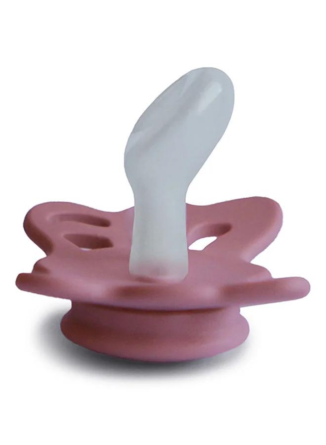 FRIGG Butterfly Anatomical Silicone Baby Pacifier, Size 1 (0-6M) - Cedar