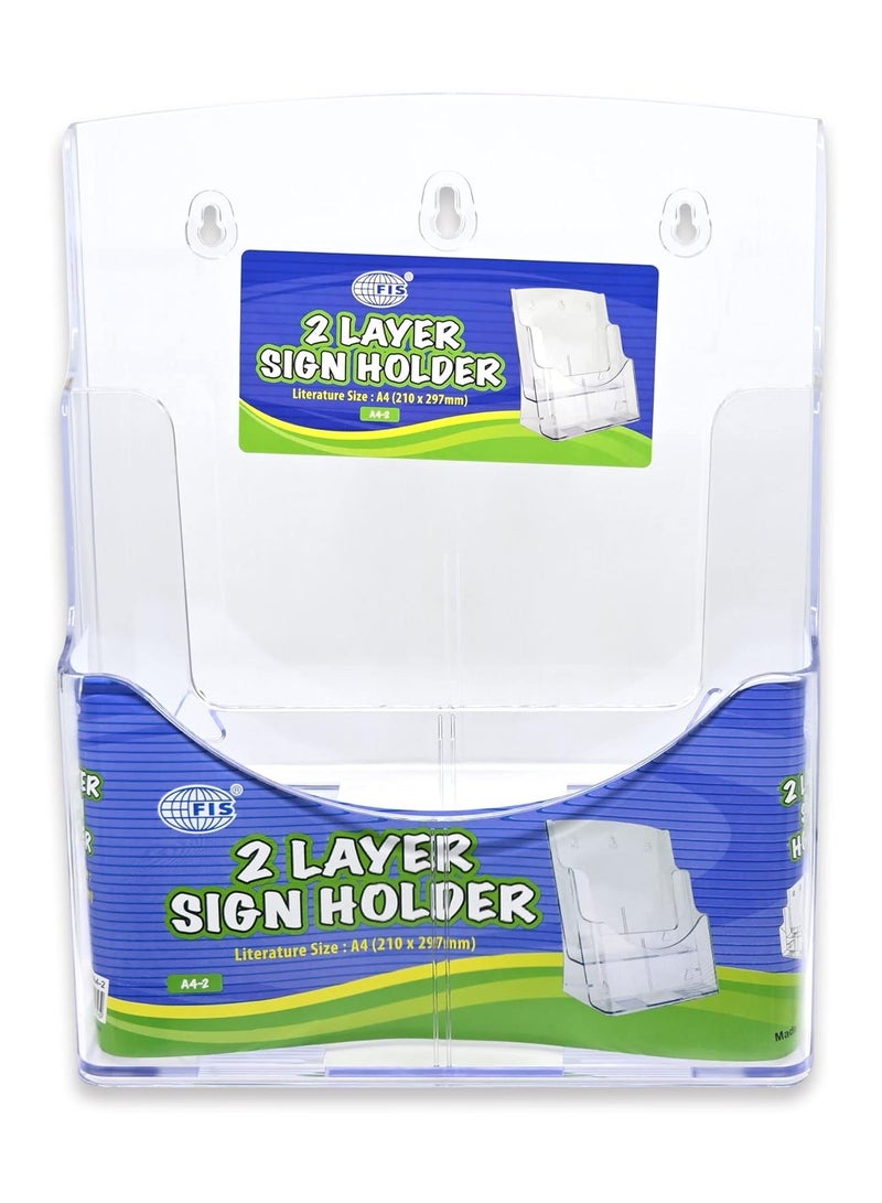 FIS حاملات علامات FIS بطبقتين، حجم A4، شفاف - FSNAA4-2 - Image 2