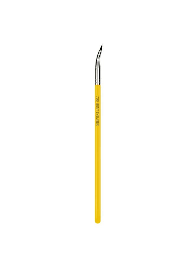 Bdellium Tools Professional Makeup Brush - Studio Series 708 Bent Eyeliner - With Soft Synthetic Fibers, For Smooth Application (Yellow, 1pc) - Image 3