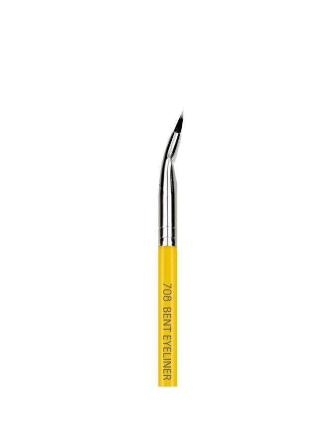 Bdellium Tools Professional Makeup Brush - Studio Series 708 Bent Eyeliner - With Soft Synthetic Fibers, For Smooth Application (Yellow, 1pc) - Image 2
