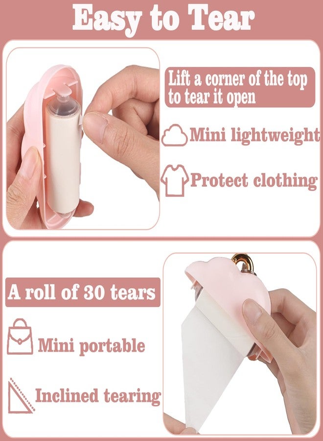Nokiils Mini Lint Roller Travel Size, Reusable Lint Roller for Travel, Pet Hair Remover Portable Lint Roller for Clothes with 300 Sheets Refillable (Pink&White) - Image 3