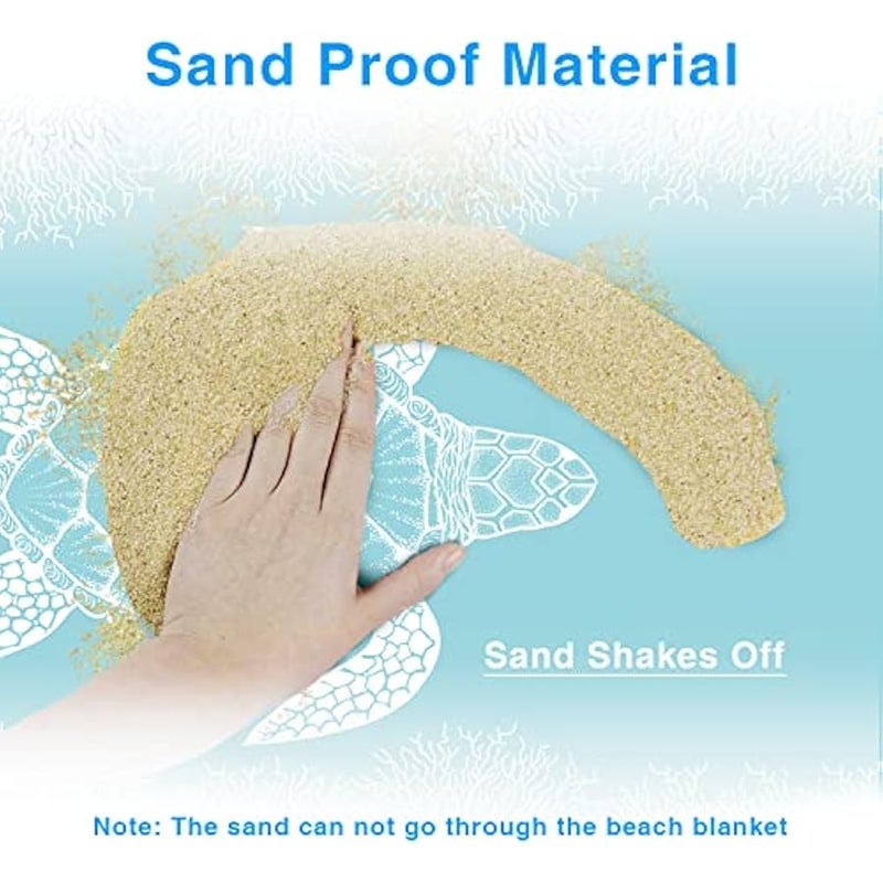 Loquat Beach Blanket Sandproof Large Beach Mat 79x 83 4-6 Adults Oversized Lightweight Sand Free Beach Mat Waterproof Beach Blanket Portable Outdoor Camping Blankets for Travel, Camping, Hiking - Image 3