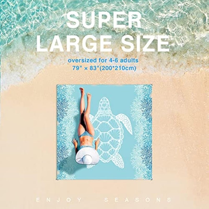 Loquat Beach Blanket Sandproof Large Beach Mat 79x 83 4-6 Adults Oversized Lightweight Sand Free Beach Mat Waterproof Beach Blanket Portable Outdoor Camping Blankets for Travel, Camping, Hiking - Image 2