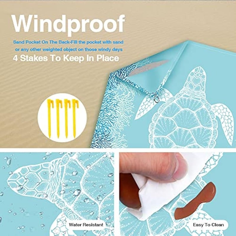 Loquat Beach Blanket Sandproof Large Beach Mat 79x 83 4-6 Adults Oversized Lightweight Sand Free Beach Mat Waterproof Beach Blanket Portable Outdoor Camping Blankets for Travel, Camping, Hiking - Image 4