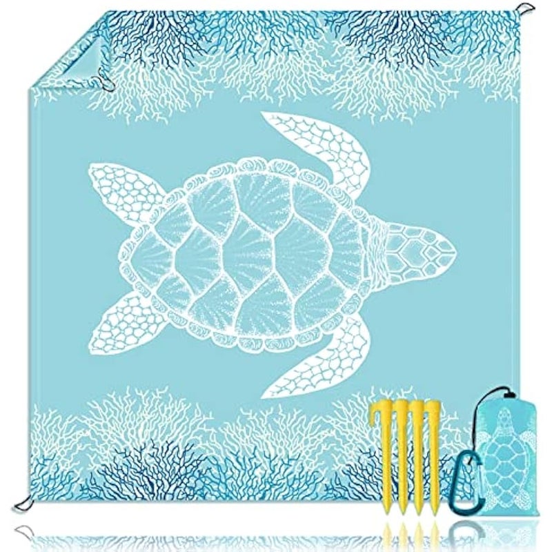 Loquat Beach Blanket Sandproof Large Beach Mat 79x 83 4-6 Adults Oversized Lightweight Sand Free Beach Mat Waterproof Beach Blanket Portable Outdoor Camping Blankets for Travel, Camping, Hiking - Image 1