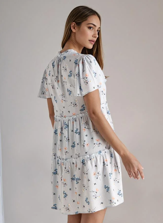 سبلاش فيڤ طقم من قطعتين - فستان نوم متنوع الطبقات