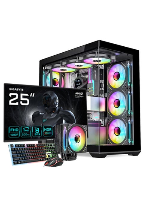 بي سي ألعاب معالج i3-12100F كرت شاشة RTX3050 رامات 16 جيابايت DDR5 تخزين 1TB M.2 مع شاشة قيمنق وكيبورد وماوس