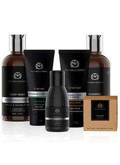 The Man Company Charcoal Grooming Kit (Body Wash (250 Ml), Shampoo (250 Ml), Face Scrub (100 Gm), Face Wash (100 Ml), Cleansing Gel (100 Ml), Soap Bar (125 Gm) - Pack Of 6  - Image 3