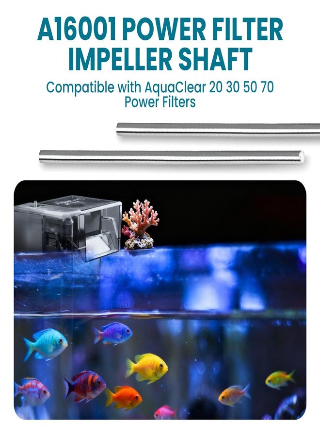 Aocies A16001 Power Filter Impeller Shaft 2 Pack, Fit for AquaClear 20 30 50 and 70 Power Filters, Stainless Steel Impeller Shaft - Image 2
