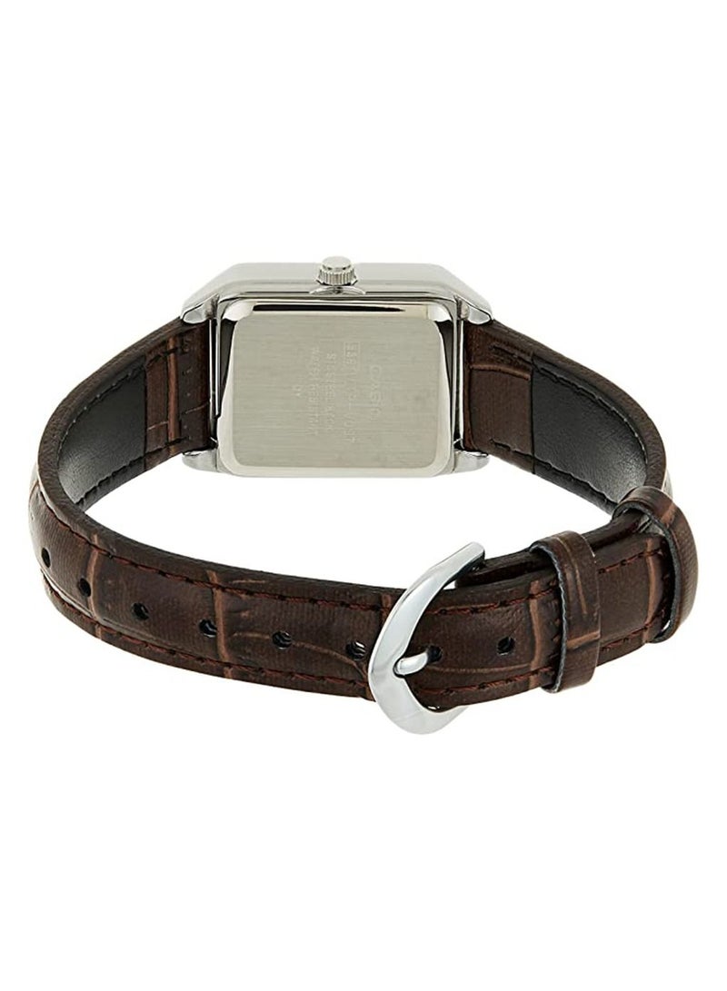 CASIO Women's Leather Analog Wrist Watch LTP-V007L-7E2UDF Brown - Image 2