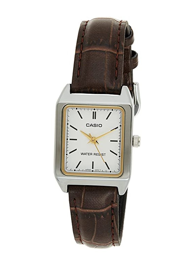 CASIO Women's Leather Analog Wrist Watch LTP-V007L-7E2UDF Brown - Image 1