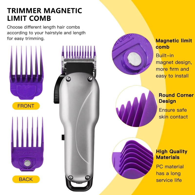 Gxcdizx New 10-Pack for Andis Magnetic Clipper Guards, Upgrade Professional Clipper Guard Comb Guides for Andis Master Hair Clippers - 1/16" to 1"(Purple) - Image 2