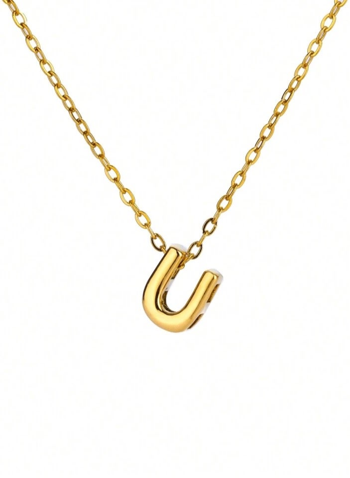 إيكوال سلسال نسائي مصنوع من الاستانلس ستيل مطلي باللون الذهبي