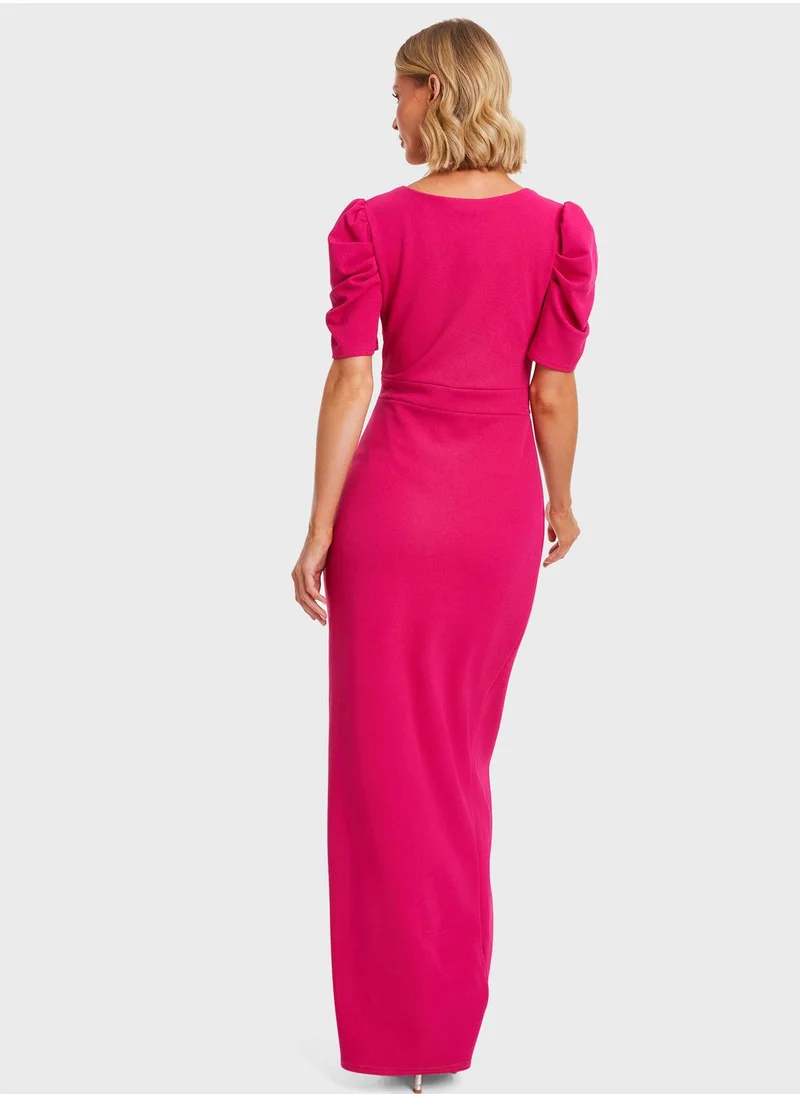QUIZ Puff Sleeve Dress