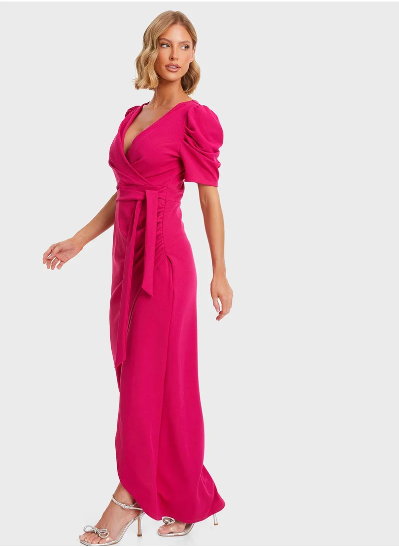 QUIZ Puff Sleeve Dress
