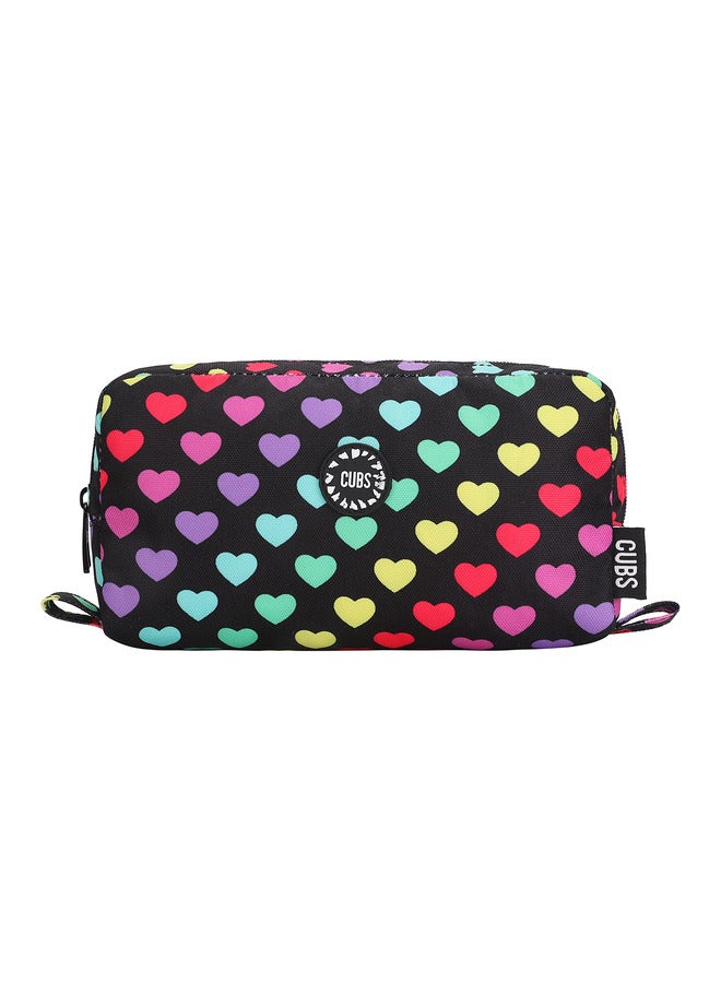 CUBS Heart Print Waterproof Pencil Case Pouch With Zip Closure - Image 1
