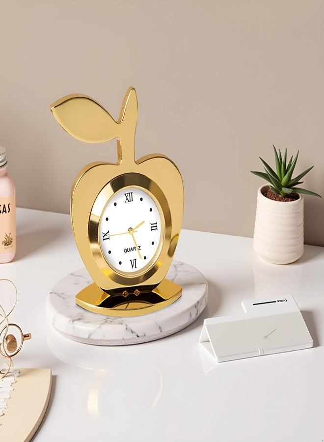 LAVANAYA SILVER®- Gold Plated 4-in-1 Corporate Gift Set for Men - Apple Shape Table Clock, Crystal Pen, Business Card Holder & Keychain - Ideal for Office | Anniversary | Birthday & Corporate Gifting - Image 4