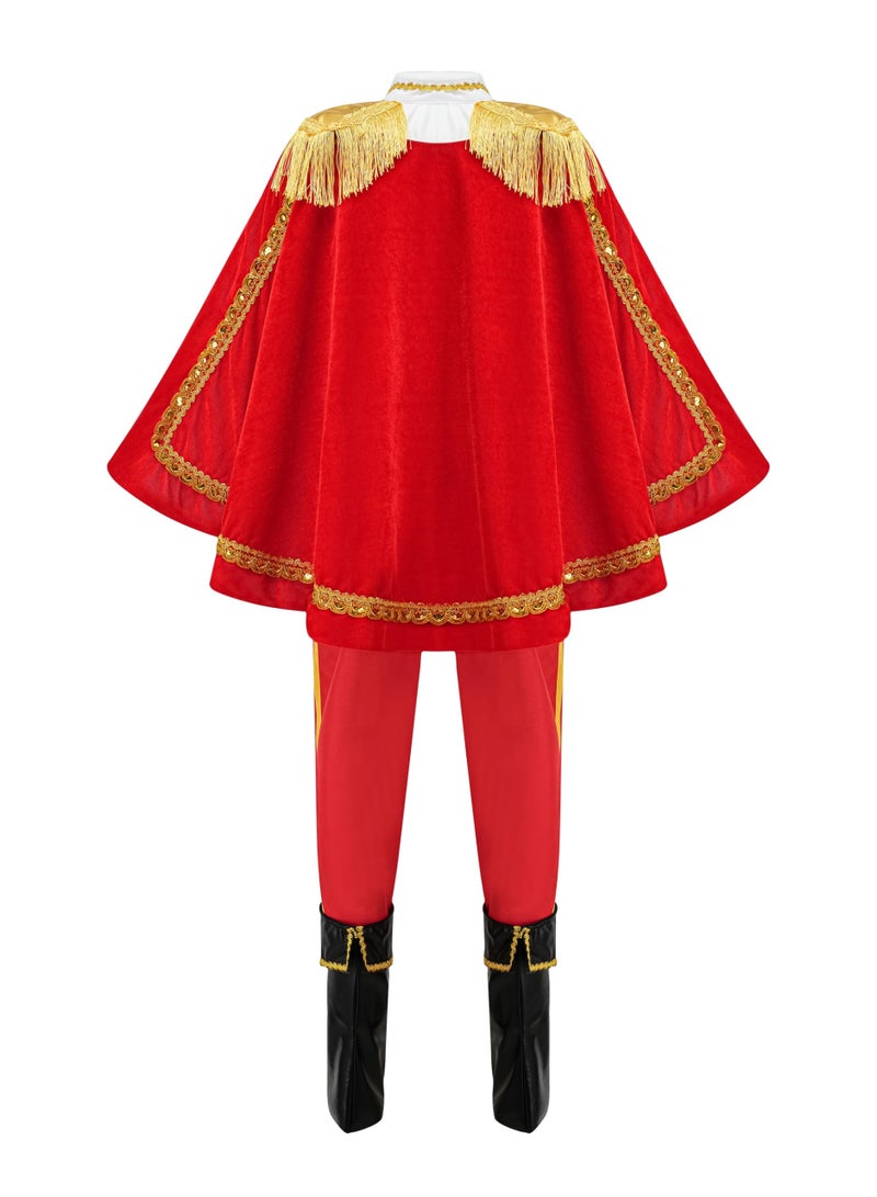King Cosplay Outfit ,Children's Prince Costume ,Boys Prince Performance Costume Set, Role-Play Clothing, Suitable For Children's Birthday Parties, Stage Performances, Theme Parties, Talent Shows And Other Occasions ,For Ages 3-10 Kids ,Red/White - Image 5