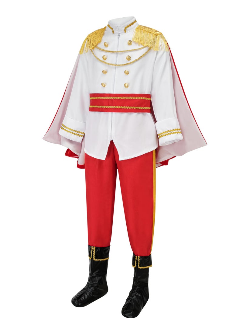 King Cosplay Outfit ,Children's Prince Costume ,Boys Prince Performance Costume Set, Role-Play Clothing, Suitable For Children's Birthday Parties, Stage Performances, Theme Parties, Talent Shows And Other Occasions ,For Ages 3-10 Kids ,Red/White - Image 4