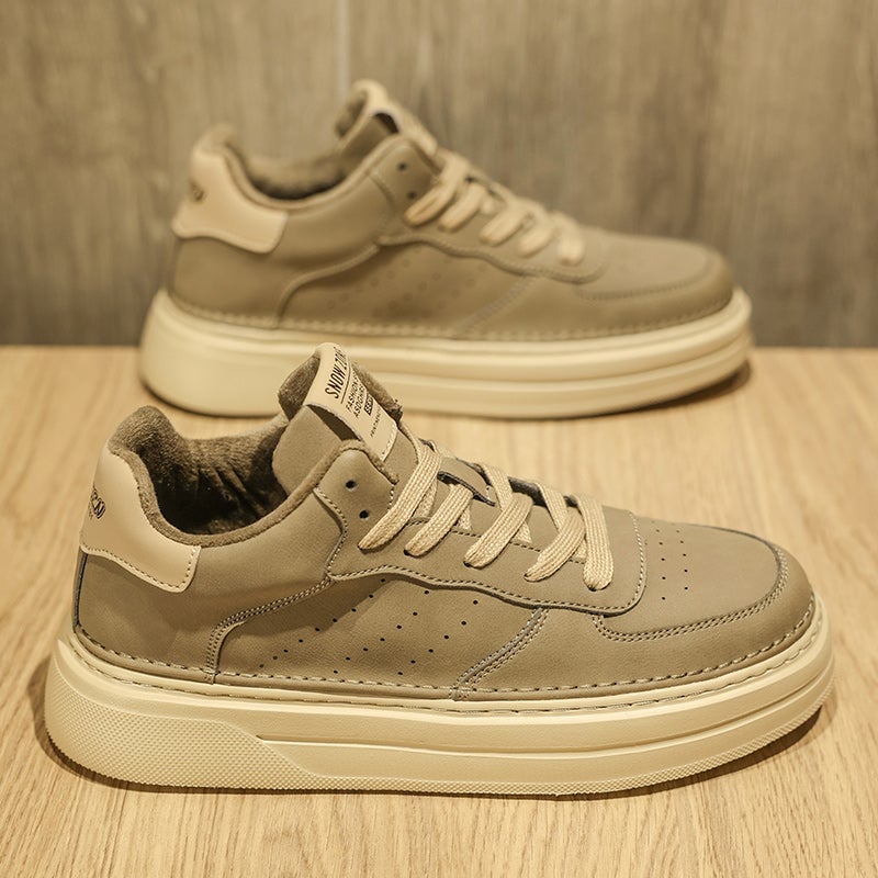 Winter High-Top Shoes Cotton Shoes Men'S Shoes Two Cotton Mid-Top Board Shoes Fleece-Lined Winter Men'S Shoes Winter Shoes Tide - Image 3