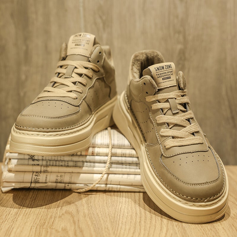 Winter High-Top Shoes Cotton Shoes Men'S Shoes Two Cotton Mid-Top Board Shoes Fleece-Lined Winter Men'S Shoes Winter Shoes Tide - Image 2