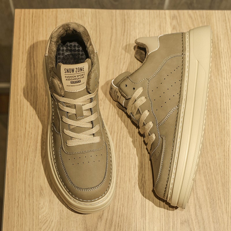 Winter High-Top Shoes Cotton Shoes Men'S Shoes Two Cotton Mid-Top Board Shoes Fleece-Lined Winter Men'S Shoes Winter Shoes Tide - Image 5