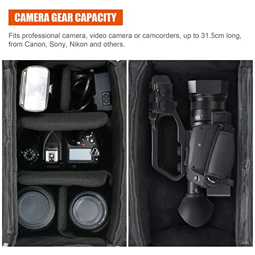 FOSOTO Large Capacity Photography Camera Bag Video Camera Camcorder Bag Case Compatible with Canon Vixia HF G50 EOS 80D 90D 6D Mark II Panasonic HC-X1500 HC-X2000 Sony HDR-CX900 DSLR SLR Camera - Image 5