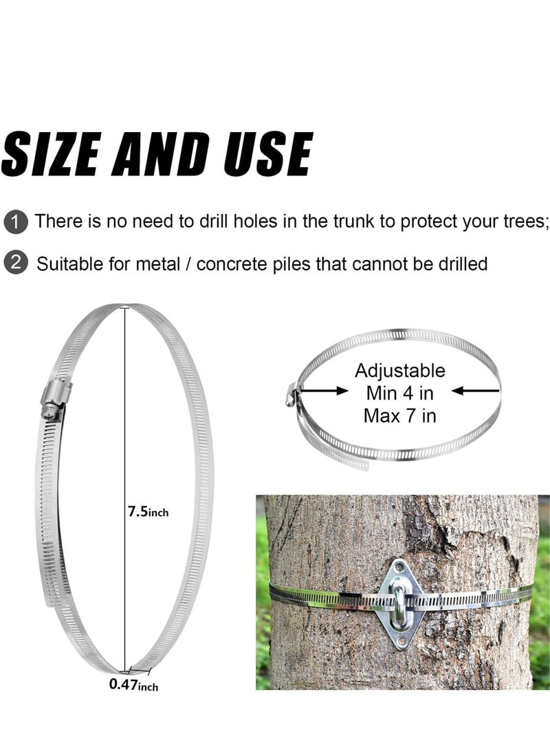 SYOSI - Sun Shade Sail Hardware Kit 6 inch with 4pcs 50.5ft Cable Wire Rope 304 Stainless Steel for Patio Garden Triangle Rectangle and Square Sails Installation 59 pcs - Image 1