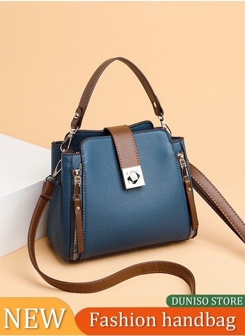 Women's crossbody bag, PU leather bucket shaped handbag, adjustable shoulder strap, suitable for storing mobile phones, power banks, umbrellas, cosmetics, 21.5 * 18.5 * 11.5cm