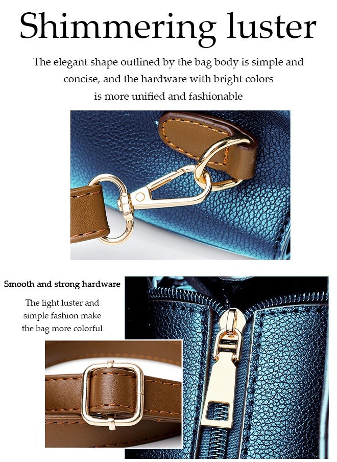 DUNISO - Women's crossbody bag, PU leather bucket shaped handbag, adjustable shoulder strap, suitable for storing mobile phones, power banks, umbrellas, cosmetics, 21.5 * 18.5 * 11.5cm - Image 1